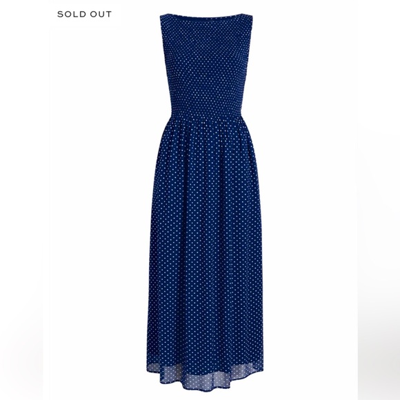 ワンピース 70 dress navy house on the hill The Women's Vivi Print High Neck Puff Sleeve Midi Dress